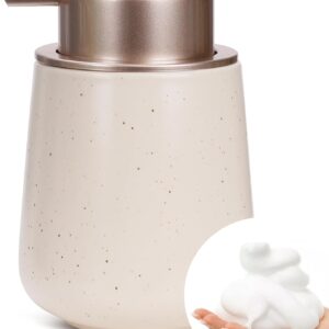 Bosilunlife Ceramic Foaming Soap Dispenser - 12 oz Foam Hand Wash Dispenser Bathroom Countertop Kitchen Dish Soap Pump Dispenser Liquid Soap Dispenser for Bathroom