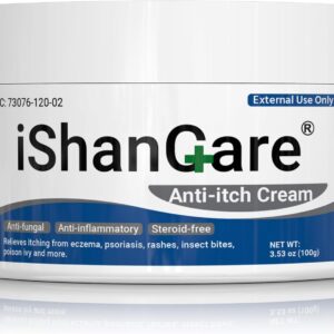 Anti Itch Cream Extra Strength, Oatmeal Soothing Skin Itch Relief Ointment for Rash, Dermatitis, Eczema, Psoriasis, Hives, Sun, Bites, Poison Ivy, Large Can 3.5 oz