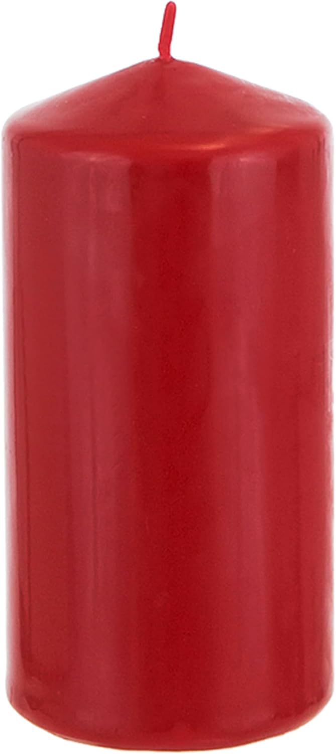 Mega Candles 1 pc Unscented Dome Top Red Pillar Candles, Pressed Premium Wax Candle 3 Inch x 6 Inch, Home Décor, Weddings, Parties, Celebrations, Occasions, Florists, Events, Prayers, Memorials