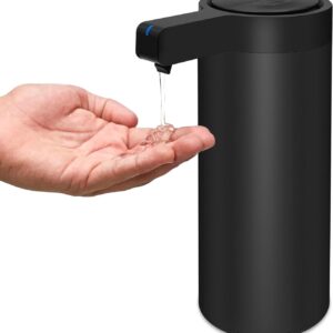 Automatic Soap Dispenser Stainless Steel with Sensor Infrared 9 oz. Soap Dispenser Electric IPX5 Waterproof USB-C Charging Motion Sensor for Kitchen & Bathroom (Black)