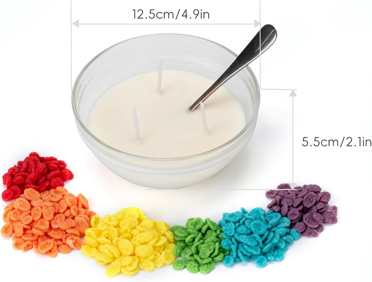 Fruity Cereal Bowl Candle with Spoon 3 Wick Soy Wax Cute Breakfast Decor Gift - Image 6