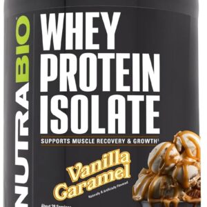 NutraBio 100% Whey Protein Isolate Protein Powder – 25g Protein with Complete Amino Acid Profile, Non-GMO, Soy and Gluten Free, Low Carb and Low Calorie Whey Protein Powder - Vanilla Caramel- 2 Lbs.
