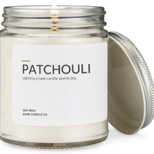 1OAK Soy Wax Scented Candles (Patchouli) - Patchouli Candle - Soy Candles for Home Scented - Long Burning Candle Premium - Hand-Poured (7oz.)