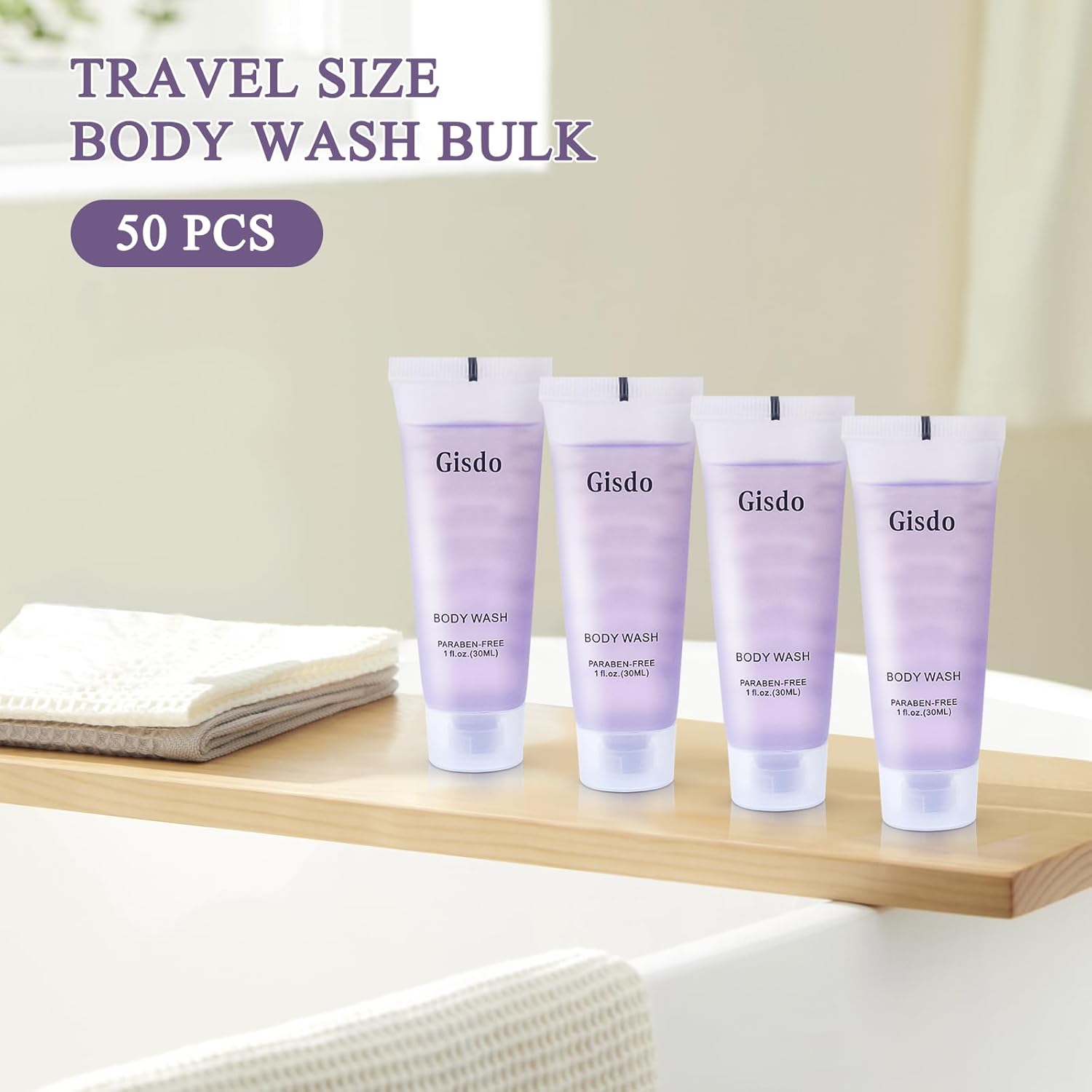 Travel Size Body Wash Bulk (1 fl oz, 50 Pack), Refreshing Hotel Body Wash, Mini and Small Size Shower Gel, Guest Hotel Toiletries in Bulk - Image 6