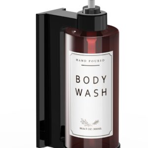 Plastic Soap Dispenser with Pump, Dish and Hand Soap Dispenser Set, No-Drill Wall Mounted Shower Dispenser, Shampoo and Conditioner Dispenser Refillable Lotion Pump Bottles for Bathroom