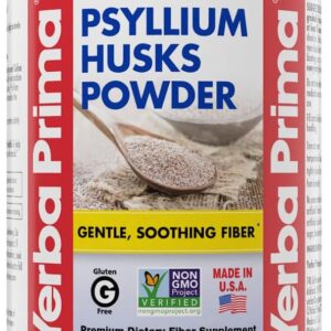 Yerba Prima Psyllium Husk Powder - 24 oz - Fine Ground, Unflavored, Sugar Free - Natural Fiber Supplement - Also for Baking - Contains Both Soluble & Insoluble Bulk for Regularity Support