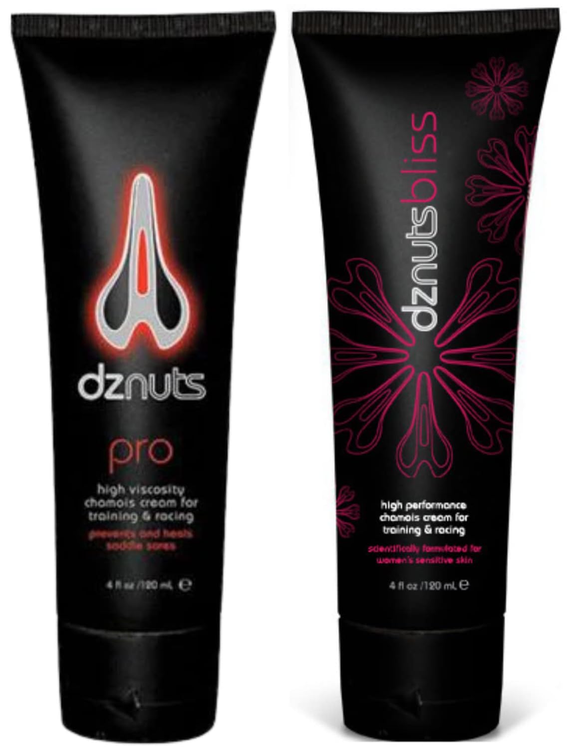 Men's Pro Chamois Cream and Women's Bliss Chamois Cream - Anti-Chafing Cream for Saddle Sores, Rubbing, and Inner Thigh Friction for Cyclists, Runners, Triathletes (4 fl oz Each)