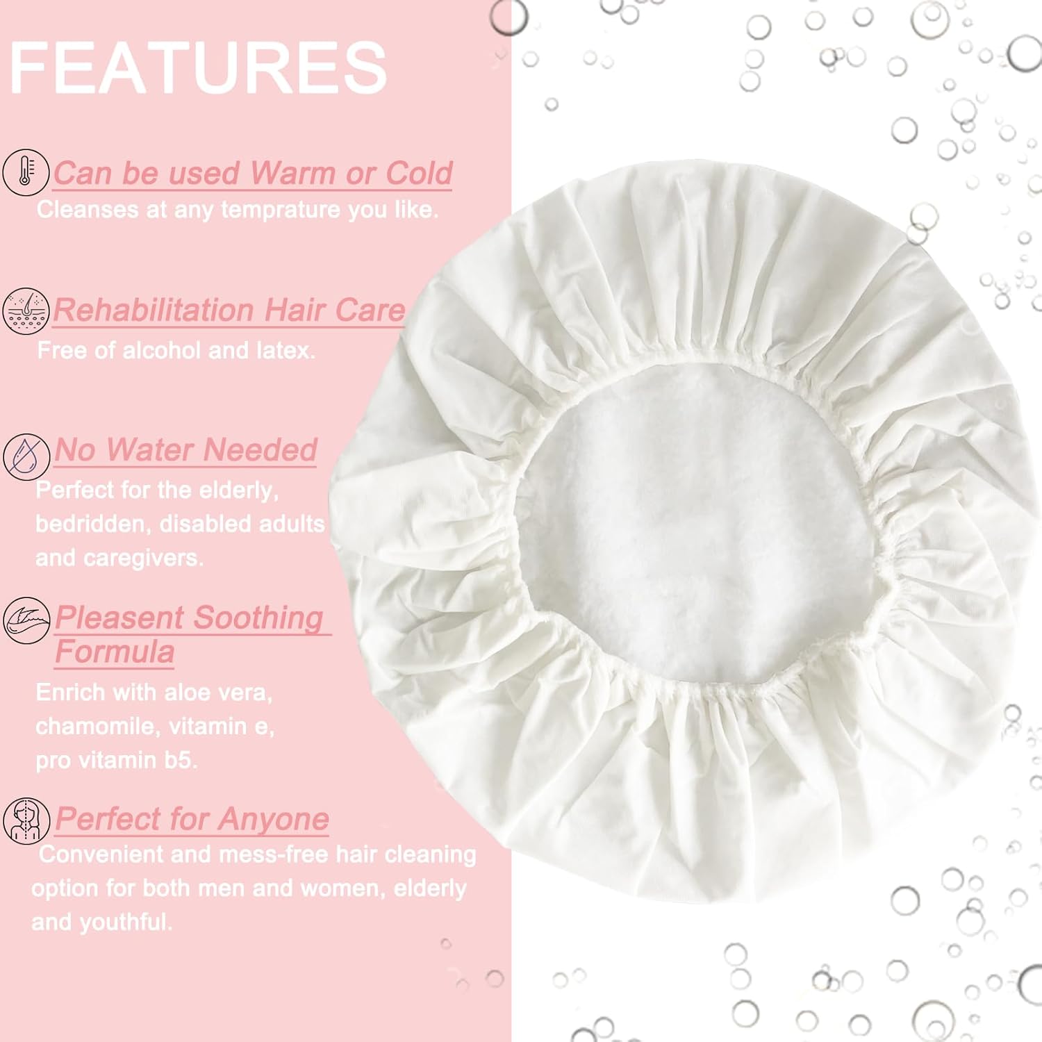 No Rinse Shampoo Caps 6-Pack Waterless Hair Washing for Elderly and Bedridden Patients - Image 4