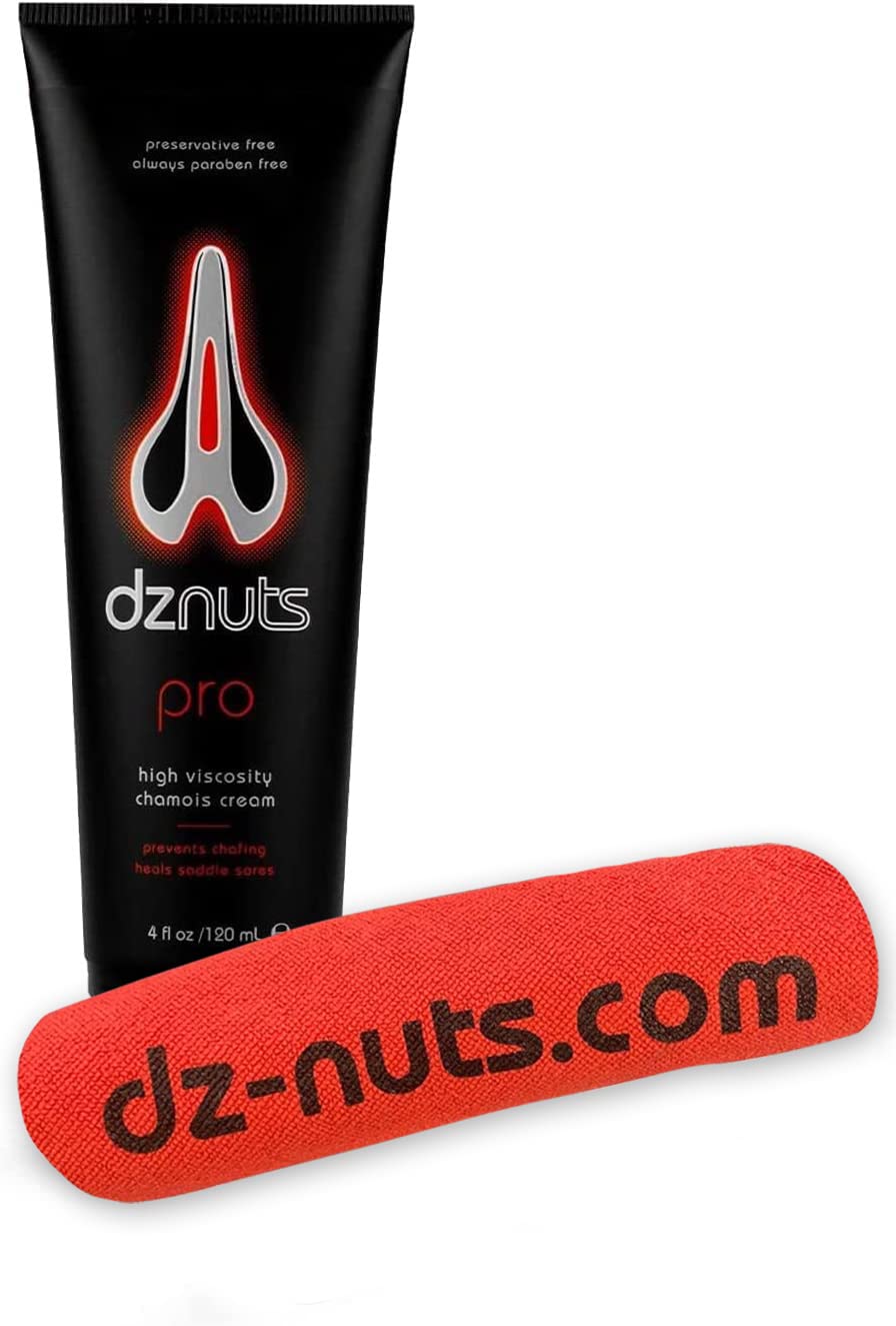 Men's Pro Chamois Cream - Anti-Chafing for Saddle Sores, Thigh Friction, Skin Irritation - Cyclists, Runners, Triathletes 1 Pack + Towel