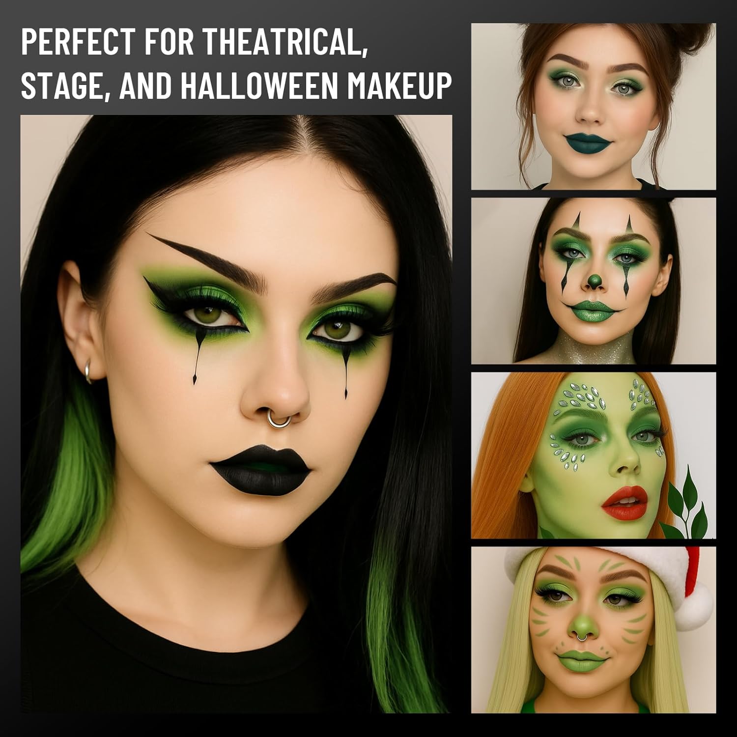 Matte & Shimmer Green Eyeshadow Palette with Mirror 6 Pigmented Colors - Image 6