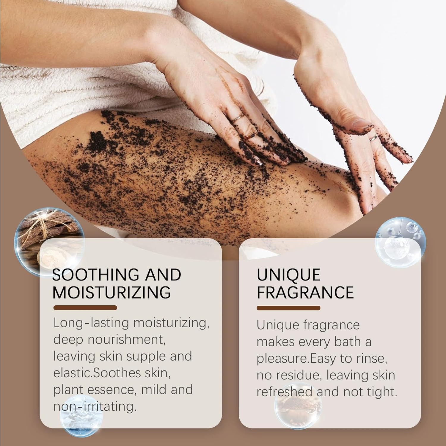 Exfoliating Body Scrub - Coffee Body Scrub with Organic Coffee Extract, for Moisturizing and Exfoliating Skin, Face, Hand, Foot,Great Gifts for Women 1.76 OZ - Image 4