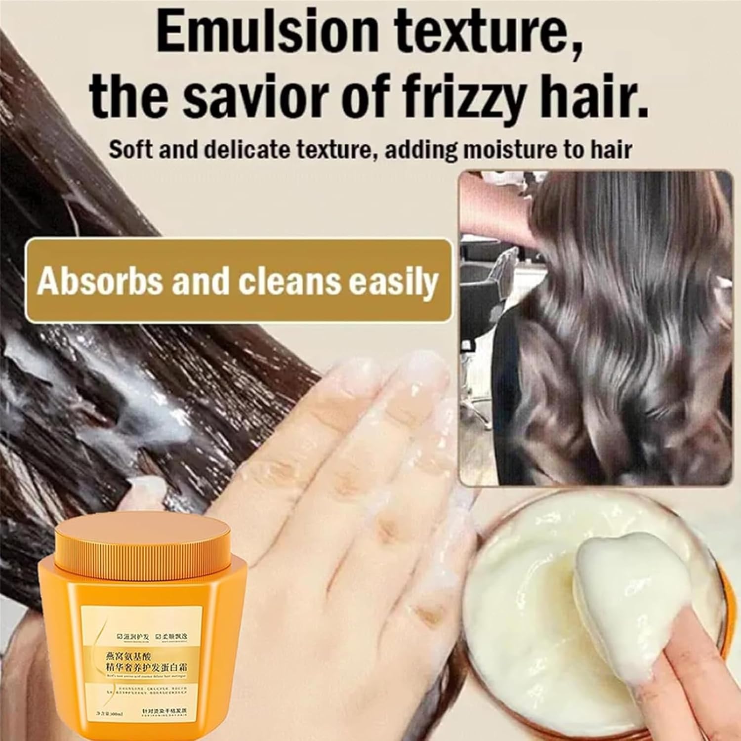 Convictioni Amino Acid Essence Luxury Nourishing Hair Protein Cream,Fleessential Hair Protein Cream,500ml Repairing Essence Hair Mask,Hair Repair Cream for Dry Damaged Hair (1Pc) - Image 5