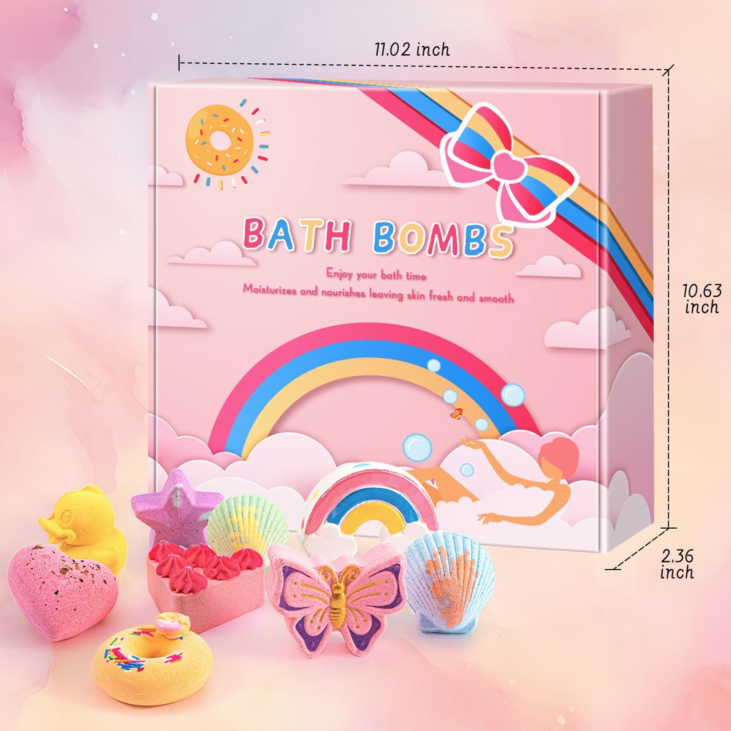 BusyMouth 9 Piece Kids Bath Bomb Gift Set with Surprise Toys for Non-Toxic Bubble Fun - Image 8