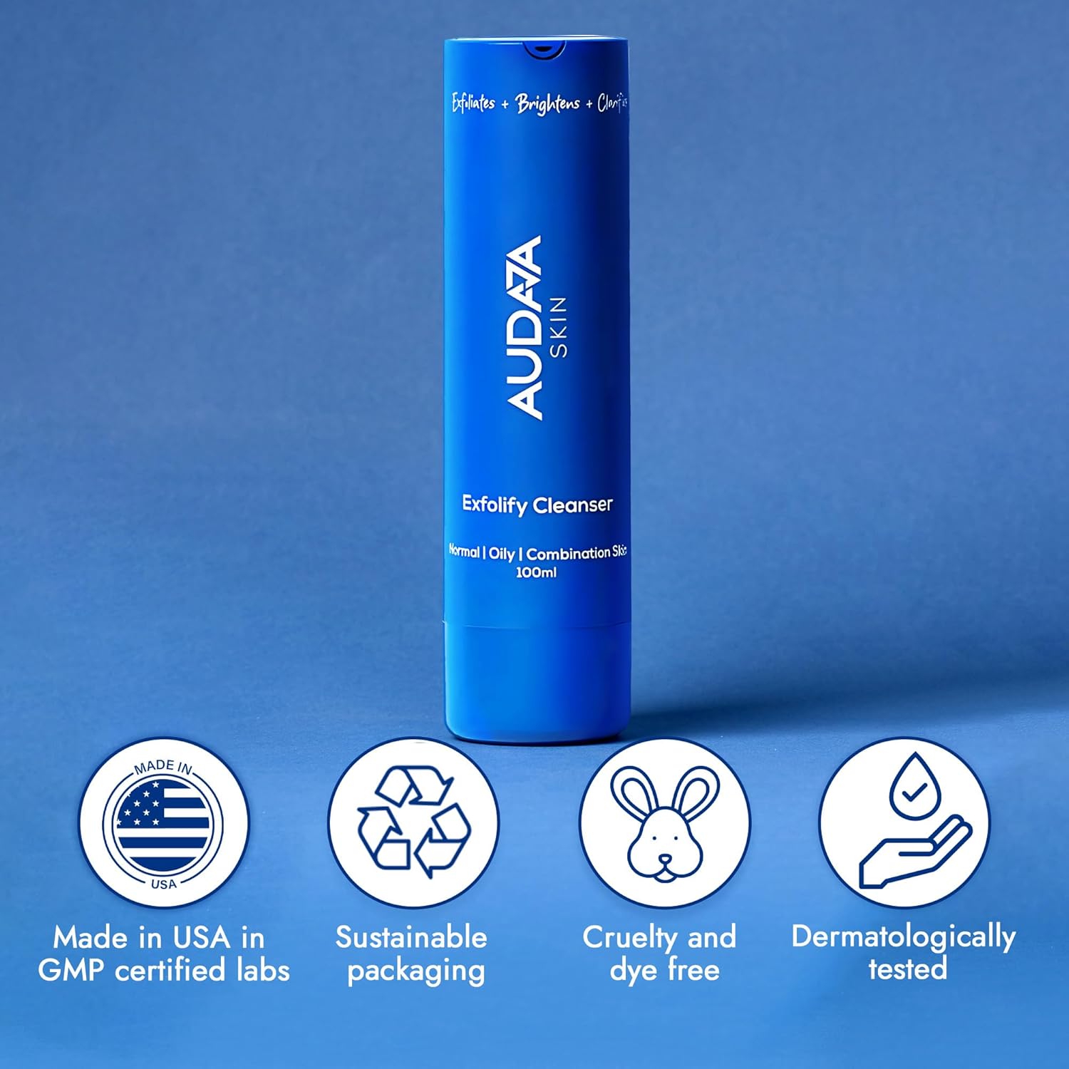 Exfolify 100ml Glycolic Acid Cleanser with 7% Glycolic and 2% Salicylic Acid - Image 2
