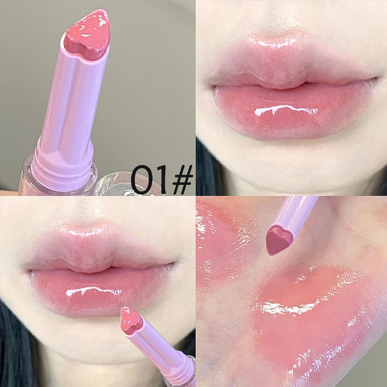 3-Color Jelly Lipstick Gift Set with Heart Shape Lip Stain Hydrating Balm for Kissable Lips - Image 3