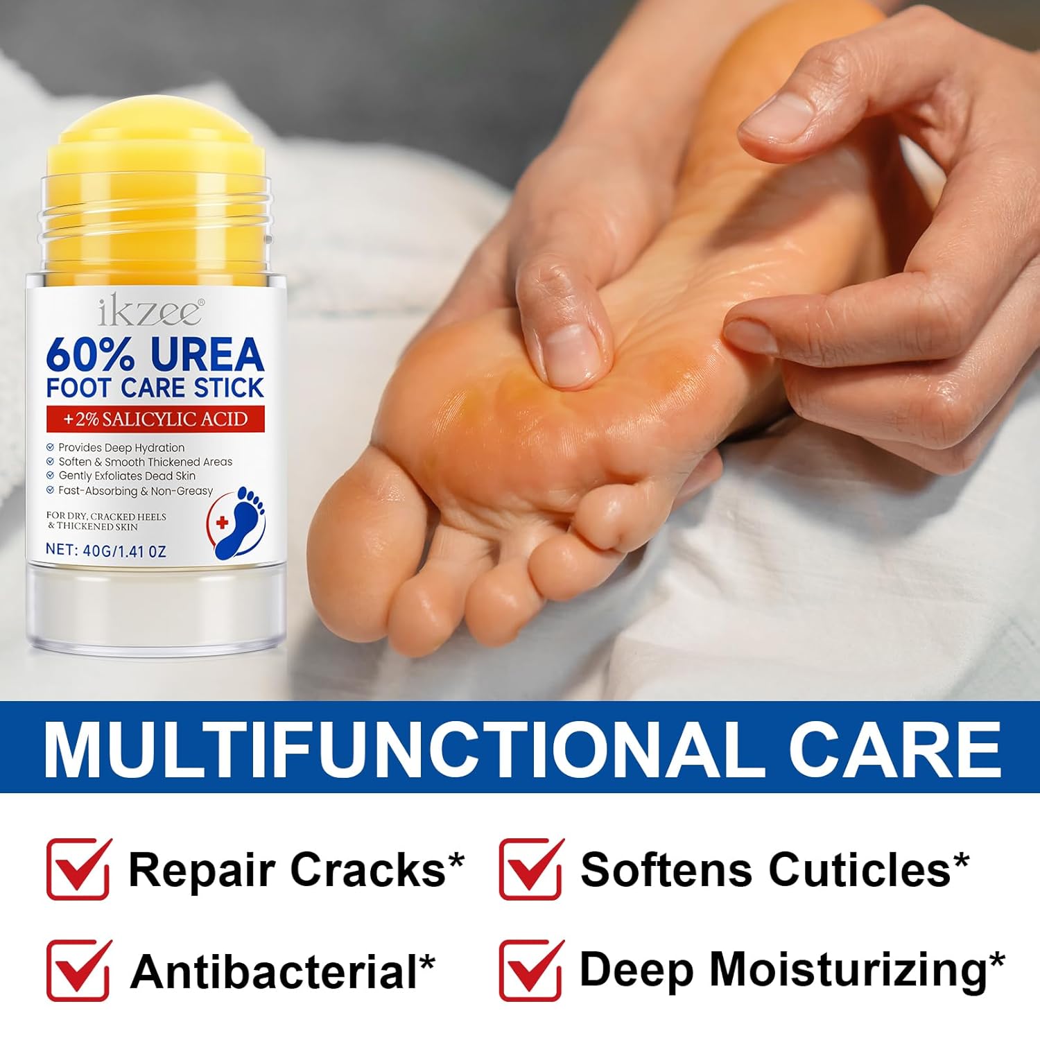 Urea Cream Stick 60% with 2% Salicylic Acid, 2.5 oz Moisturizing Lotion for Dry Feet - Image 9