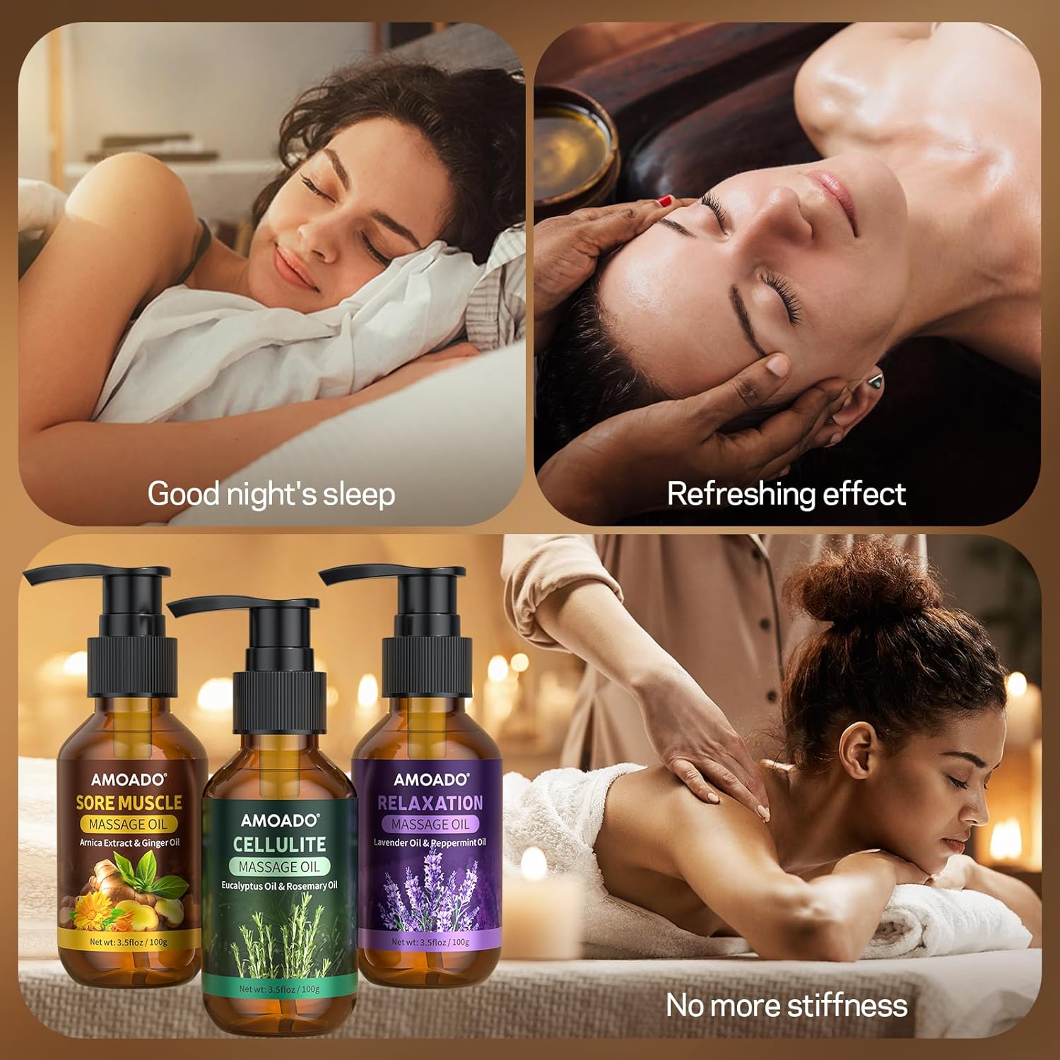 10.5oz Muscle Therapy Massage Oil for All Skin Types with Arnica, Eucalyptus, Lavender Blend - Image 4