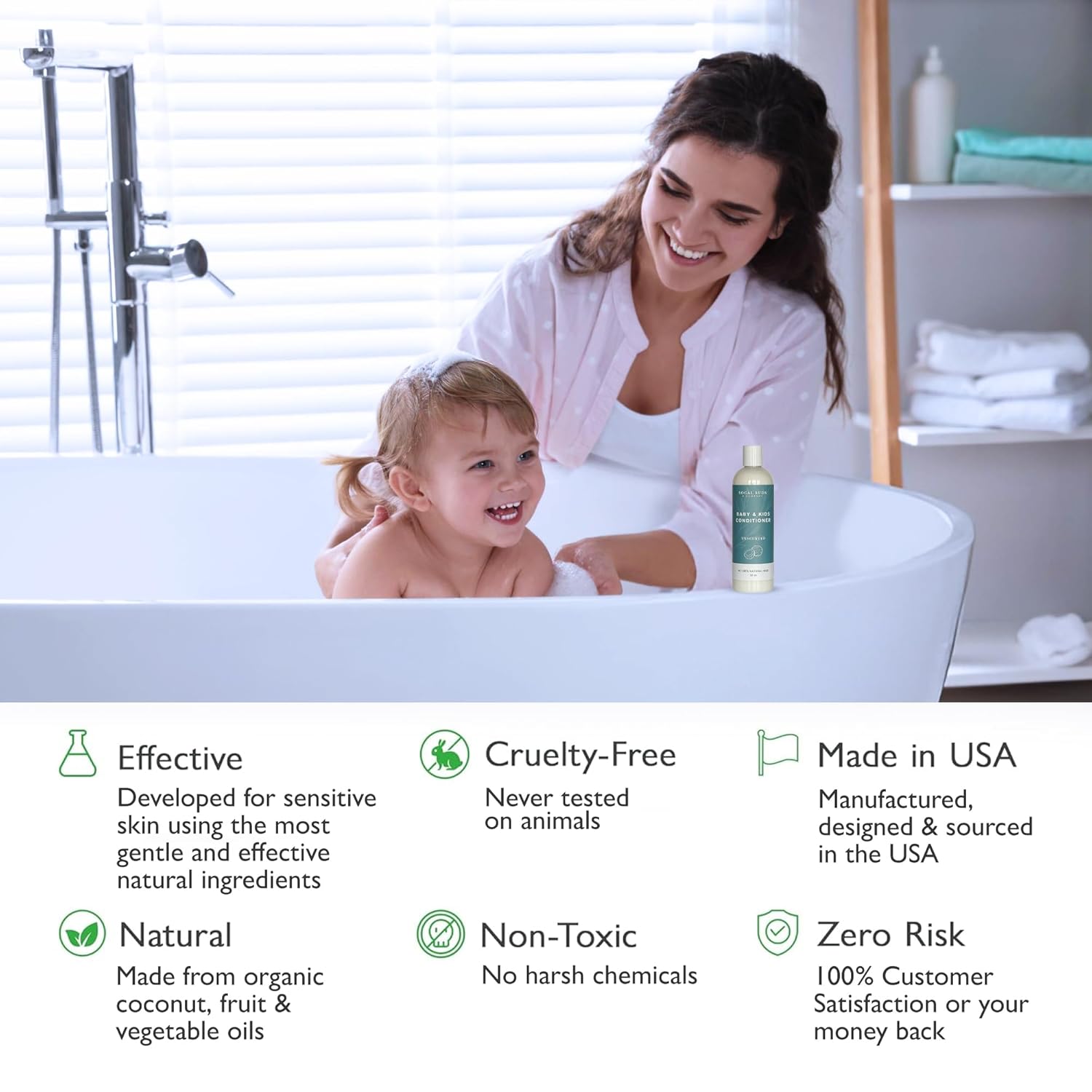 SoCal Suds & Company Organic Baby & Kids Conditioner 12oz Gentle Moisture for Sensitive Scalp - Image 5