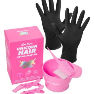 Lime Crime Unicorn Hair Color Prep Kit, 4-Piece Set - Professional Grade Hair Care Coloring Set Includes Mixing Bowl, Dye Color Brush, Pair of Gloves & 2 Hair Clips - Perfect for Bleaching & Hair Dye