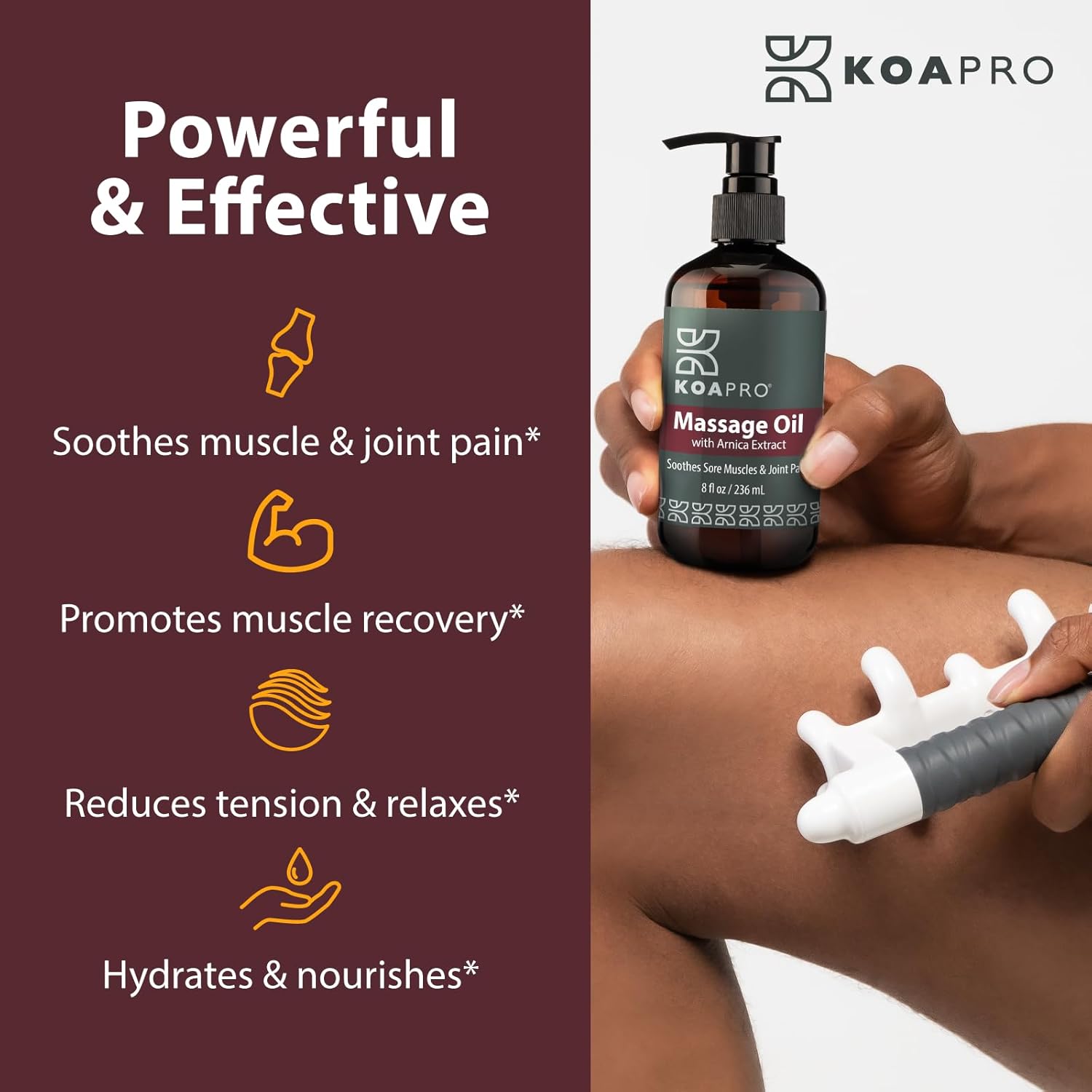 KOAPro Lavender & Arnica Muscle Relax & Pain Relief Massage Oil 2 Pack 8 Fl Oz - Image 2