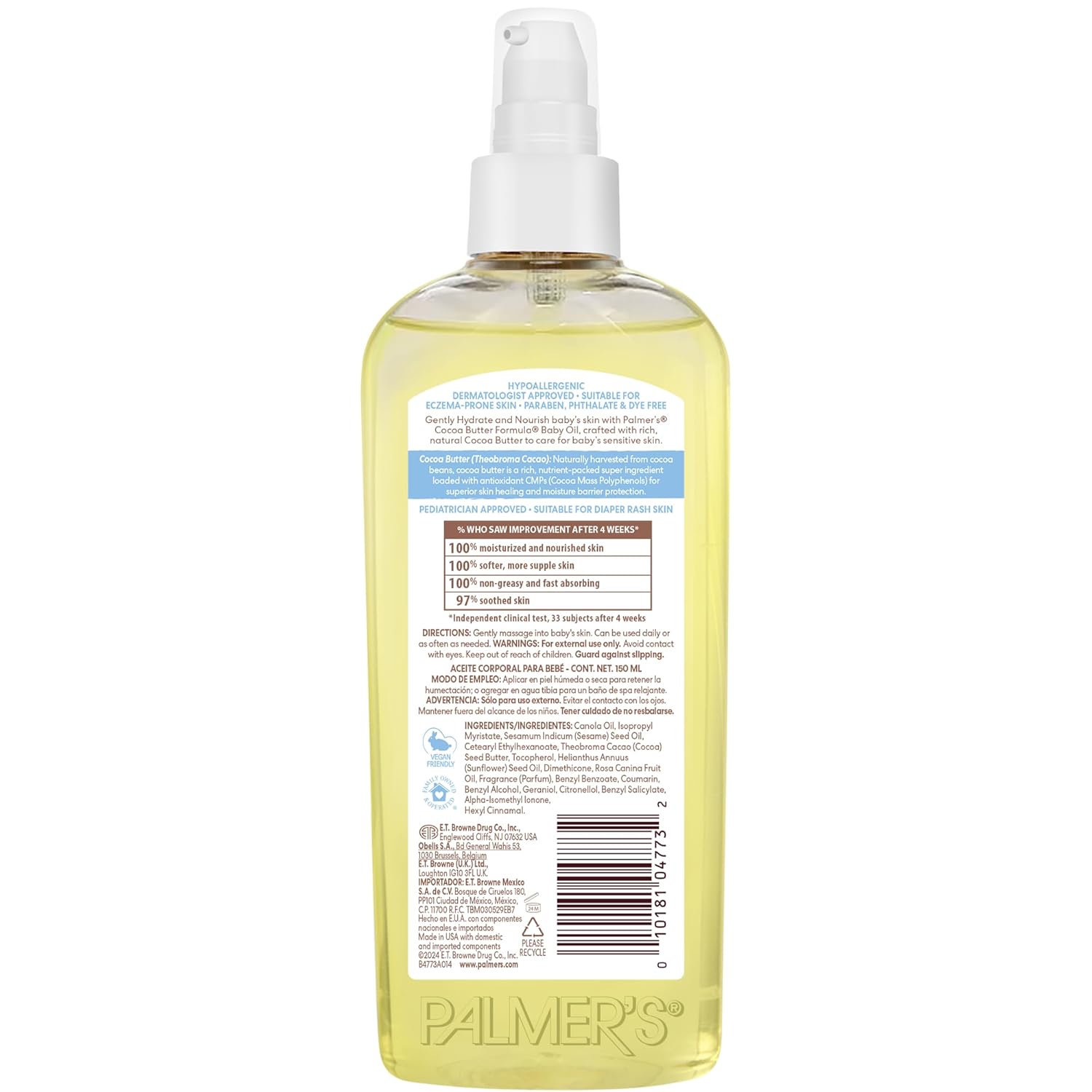 Palmer's Cocoa Butter Gentle Baby Oil 5.1 fl oz Moisturizing Massage Oil with Vitamin E Argan - Image 2