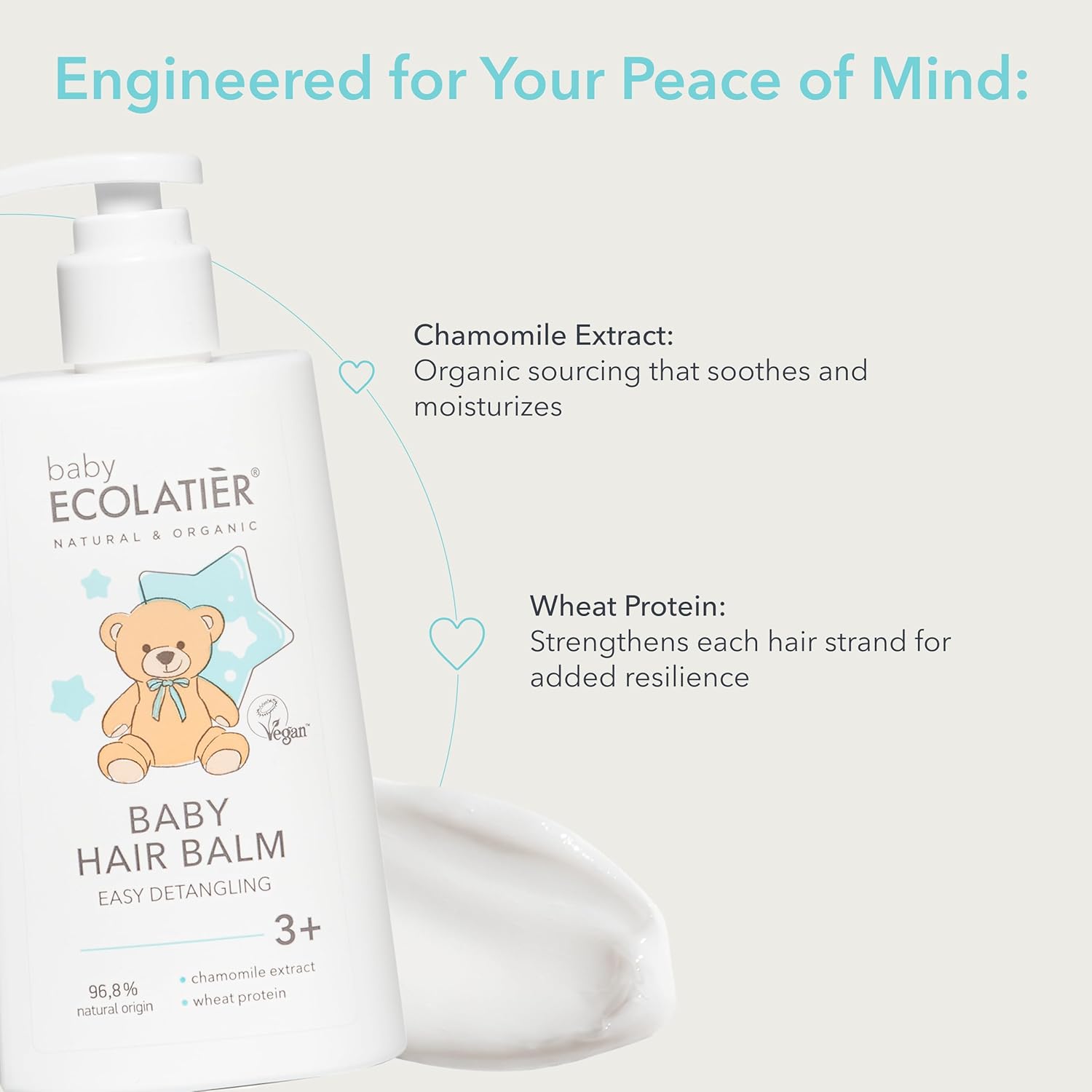 Kids Hair Balm Easy Detangling 3+ Years Curly Hair Conditioner 8.5 Fl Oz - Image 3