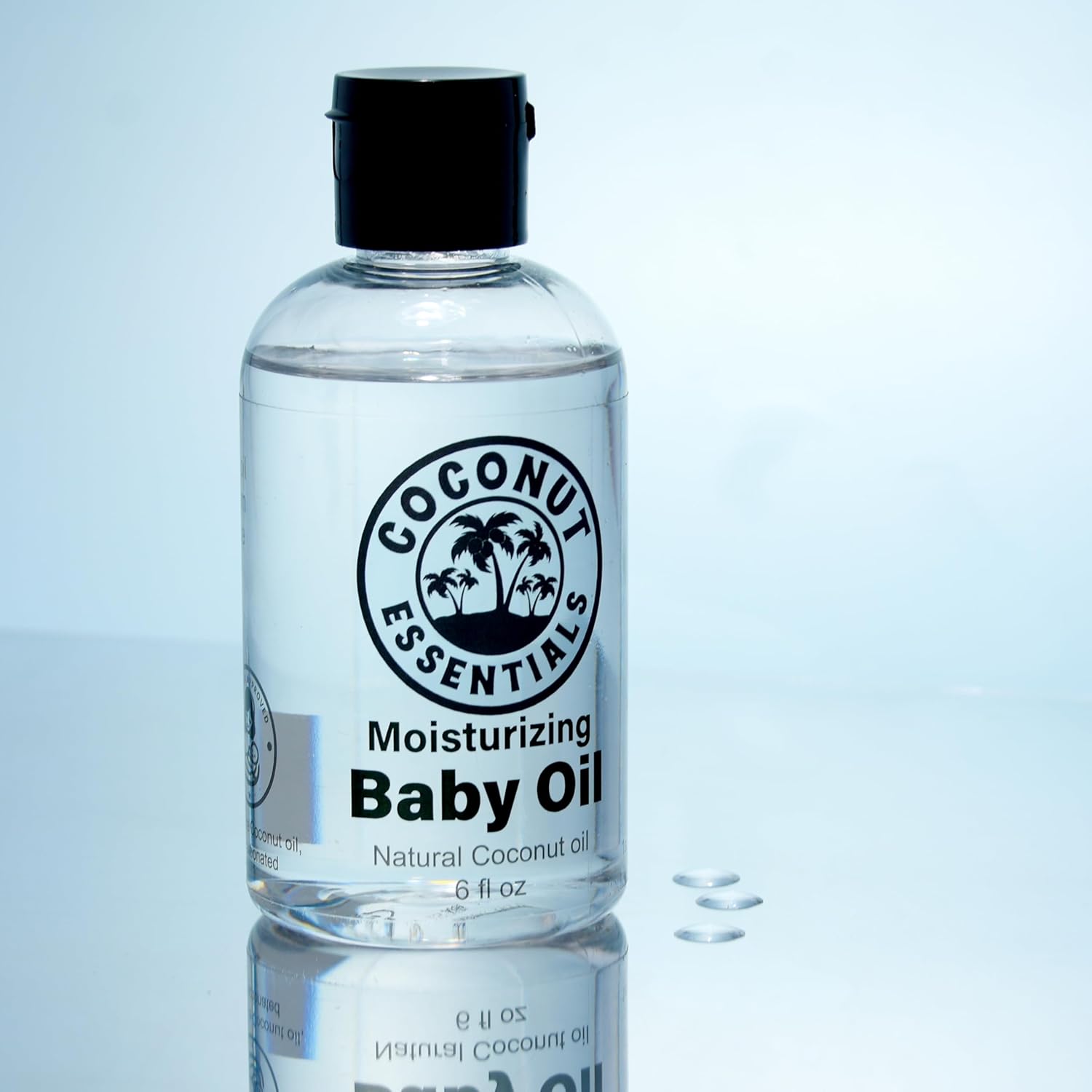 Coconut Essentials BABY OIL - Liquid Coconut oil (MCT) - No Mineral oil - Unscented Moisturizer - Infant & Newborn - Massage, Scalp Sensitive Skin, Eczema & Dry Skin Relief - Fragrance Free (6oz) - Image 4