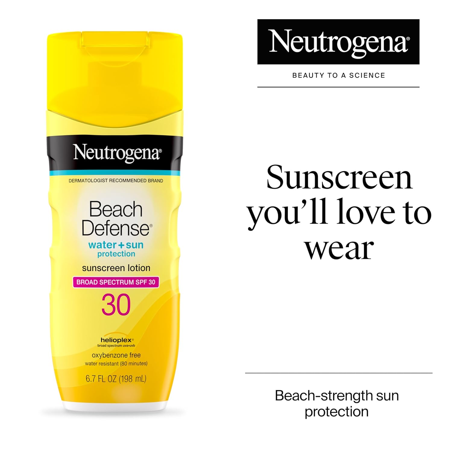 Neutrogena Beach Defense SPF 30 Sunscreen Lotion 6.7 fl oz Oil-Free and Quick Absorbing - Image 2