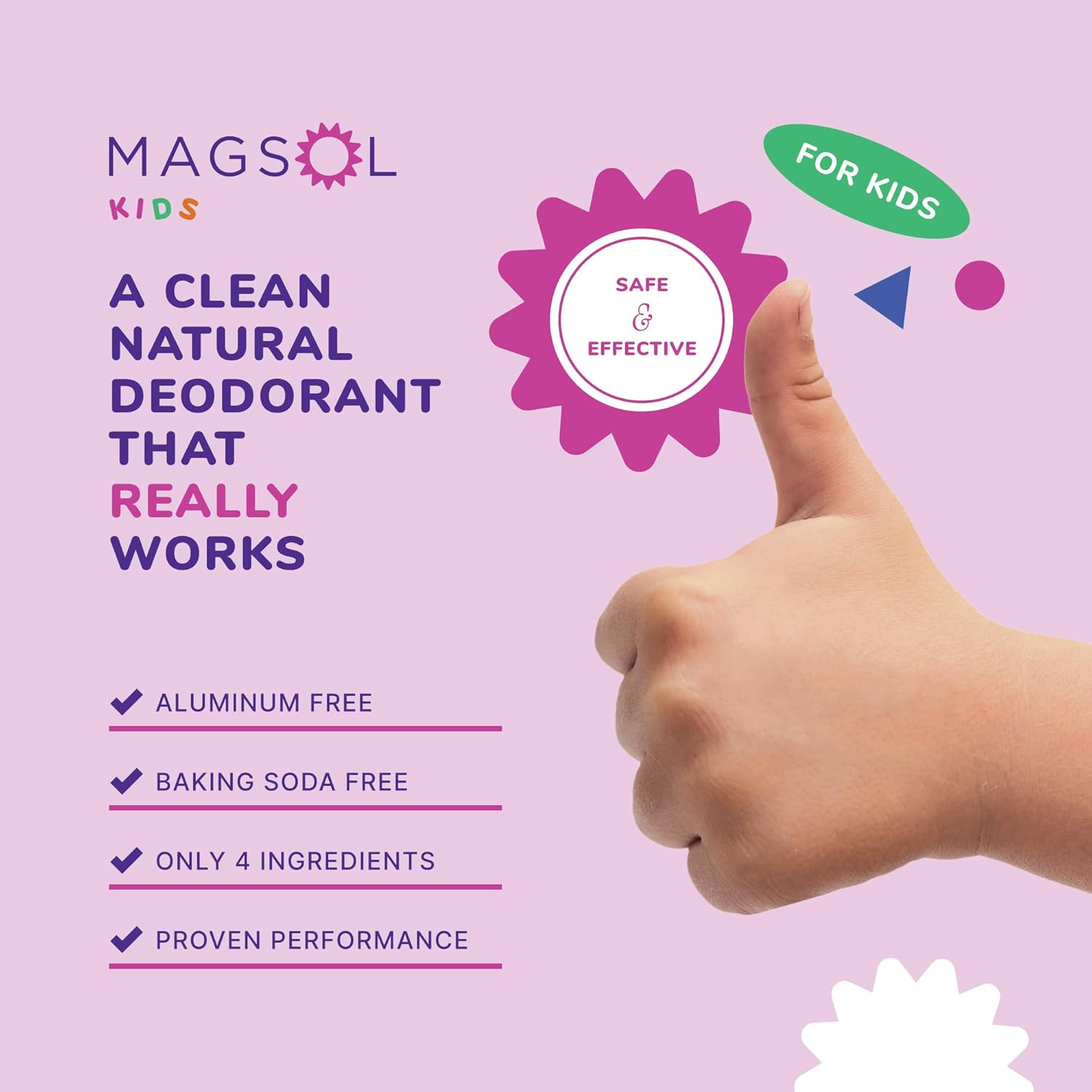 MAGSOL Natural Deodorant for Kids and Teens, Hypoallergenic Gentle on Skin, Only 4 Ingredients, Aluminum Free, Baking Soda Free, Natural Deodorant for Girls (Enchanted Dreamer) - Image 2