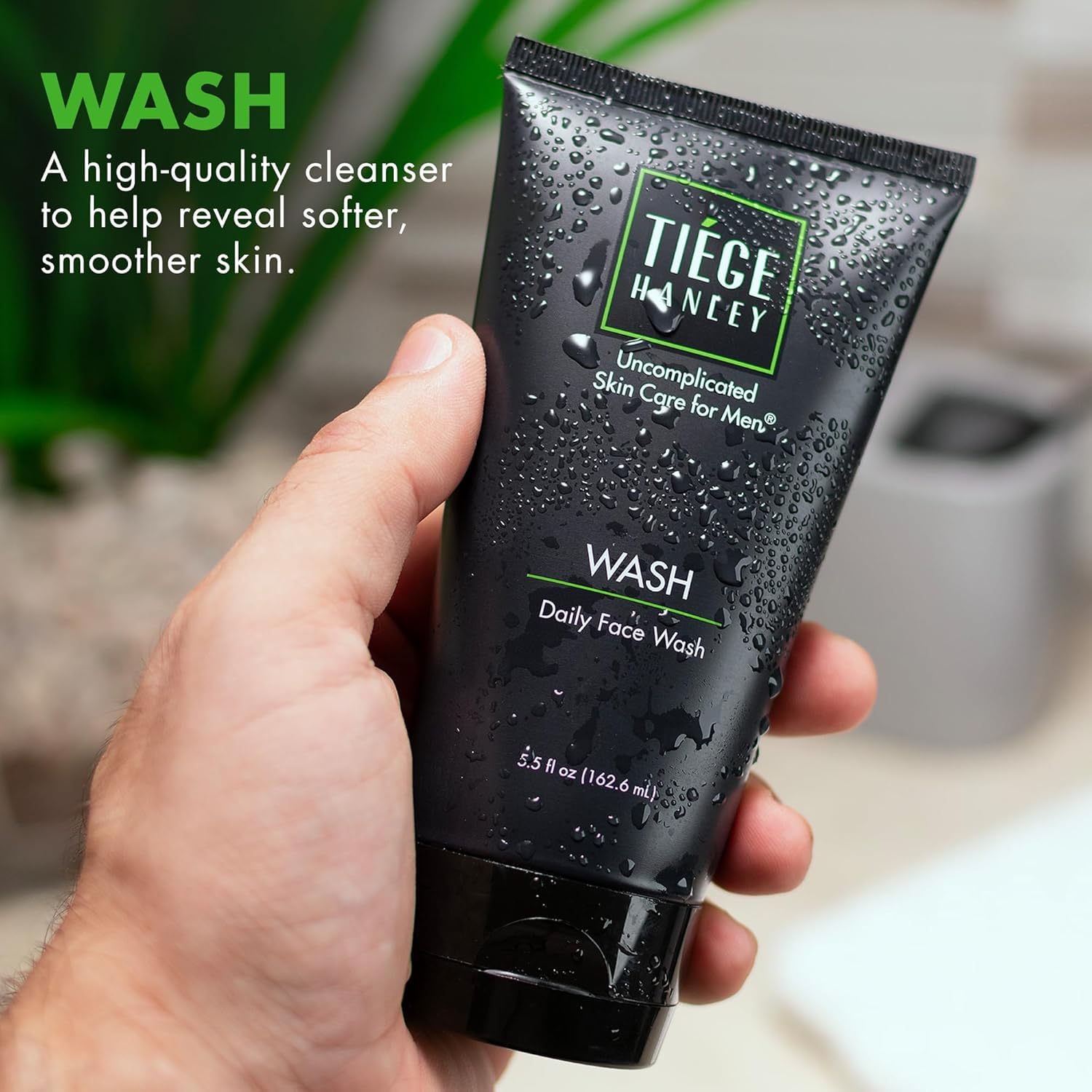 Tiege Hanley Men's Daily Face Wash 5.5 Oz Fragrance-Free Dry Sensitive Skin Cleanser - Image 3
