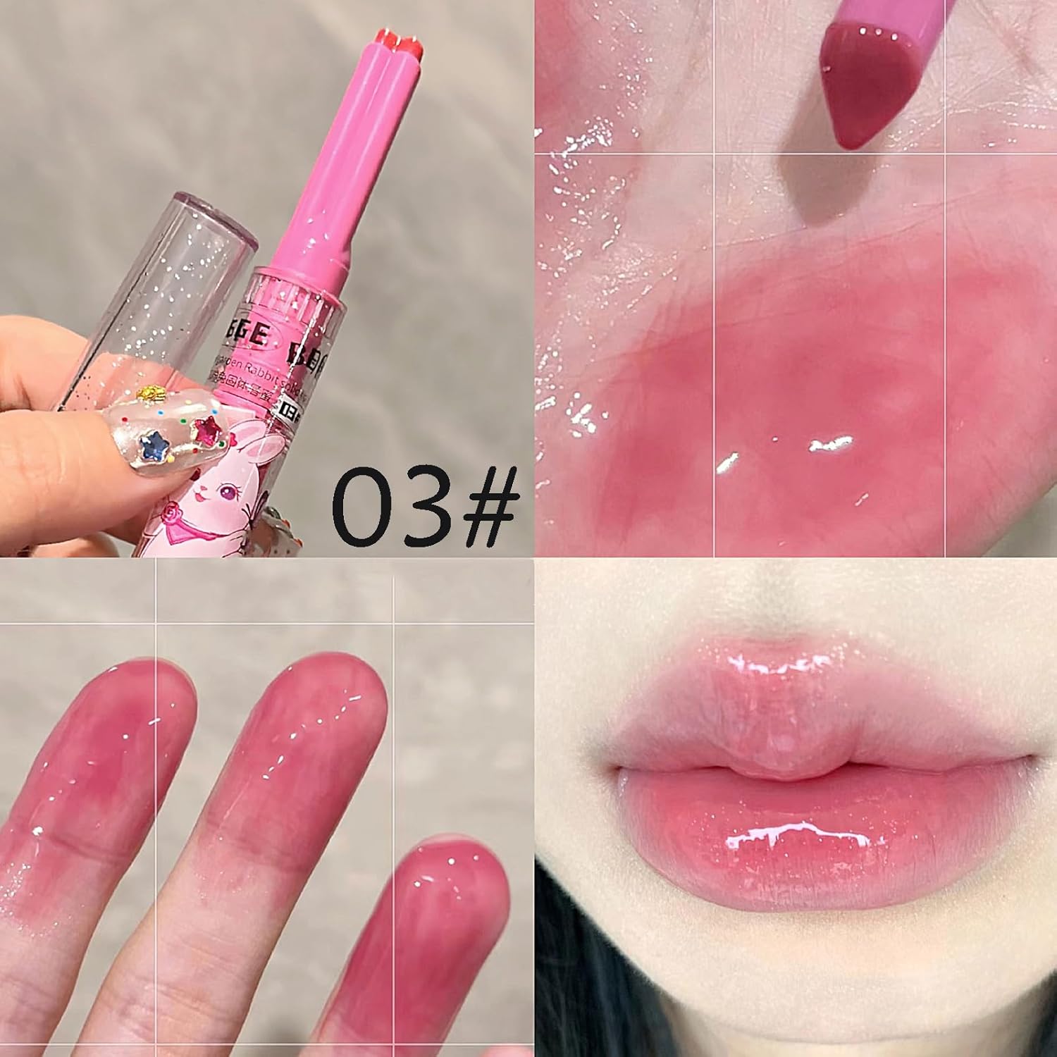 3-Color Jelly Lipstick Gift Set with Heart Shape Lip Stain Hydrating Balm for Kissable Lips - Image 5