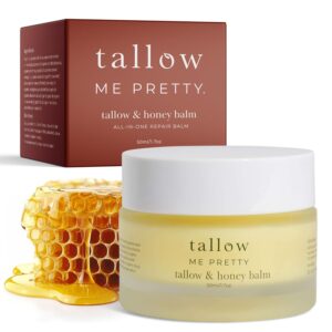 Tallow and Honey Balm, Rich and Comforting Grass Fed Beef Tallow Balm, Seals in Moisture, Promotes Skin Repair & Calms Irritated Skin, 1.7 oz