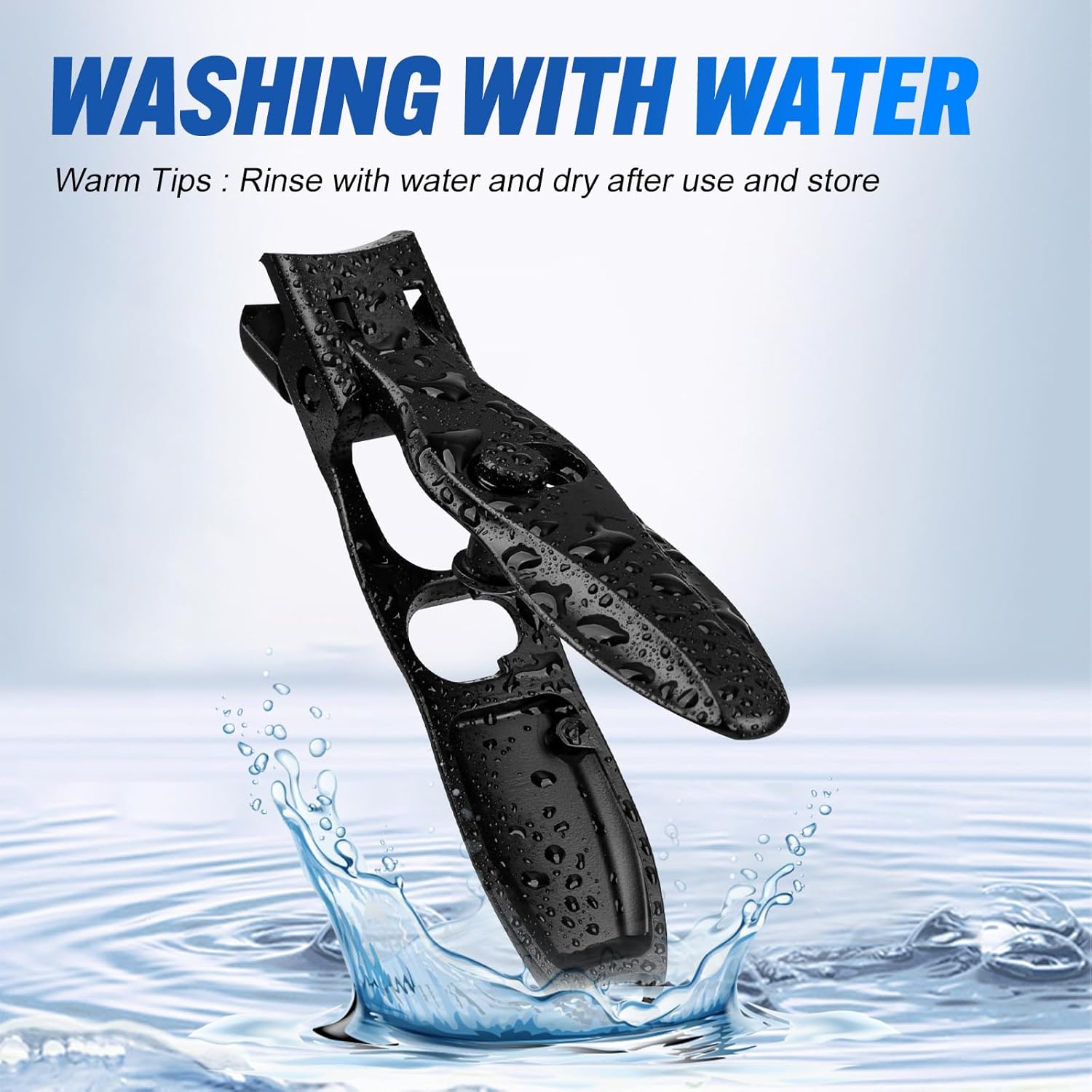 German Nail Clippers, Premium Stainless Steel Wide Jaw Anti Splash Design,Ultra Sharp Heavy Duty Clippers with Ergonomic Lever,Perfect for Men,Women, and Seniors(Black) - Image 6