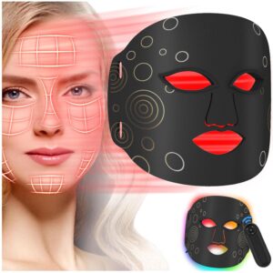 LED Facial Mask Light Therapy Red Light Therapy for Face Multi-Color LED Photon Spa Face Skin Care Mask for Acne Wrinkle FSA/HSA Eligible