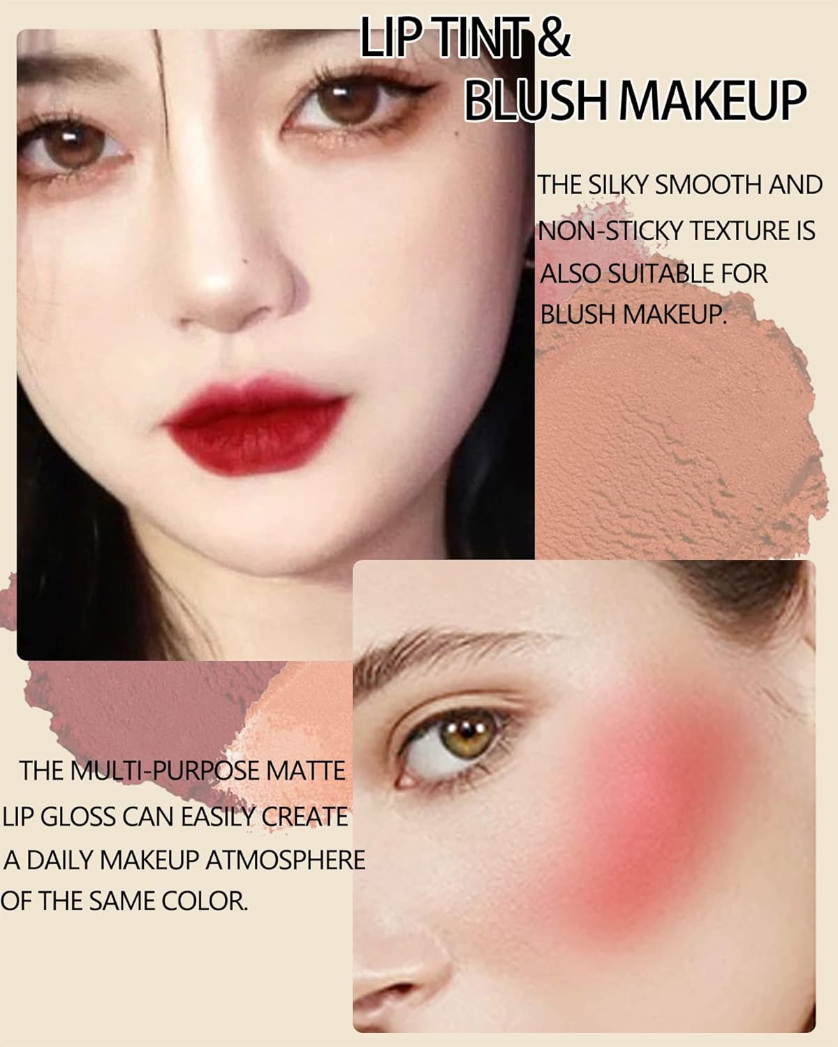 Velvet Lip Mud Tinted, Matte Lip Cream Lip Gloss, Velvet Matte Finish, Blendable High-Pigmentation Silky Creamy Texture, Lightweight, Soft Lipstick,Mother's Day Makeup Gift for Women Girl-#05 - Image 3