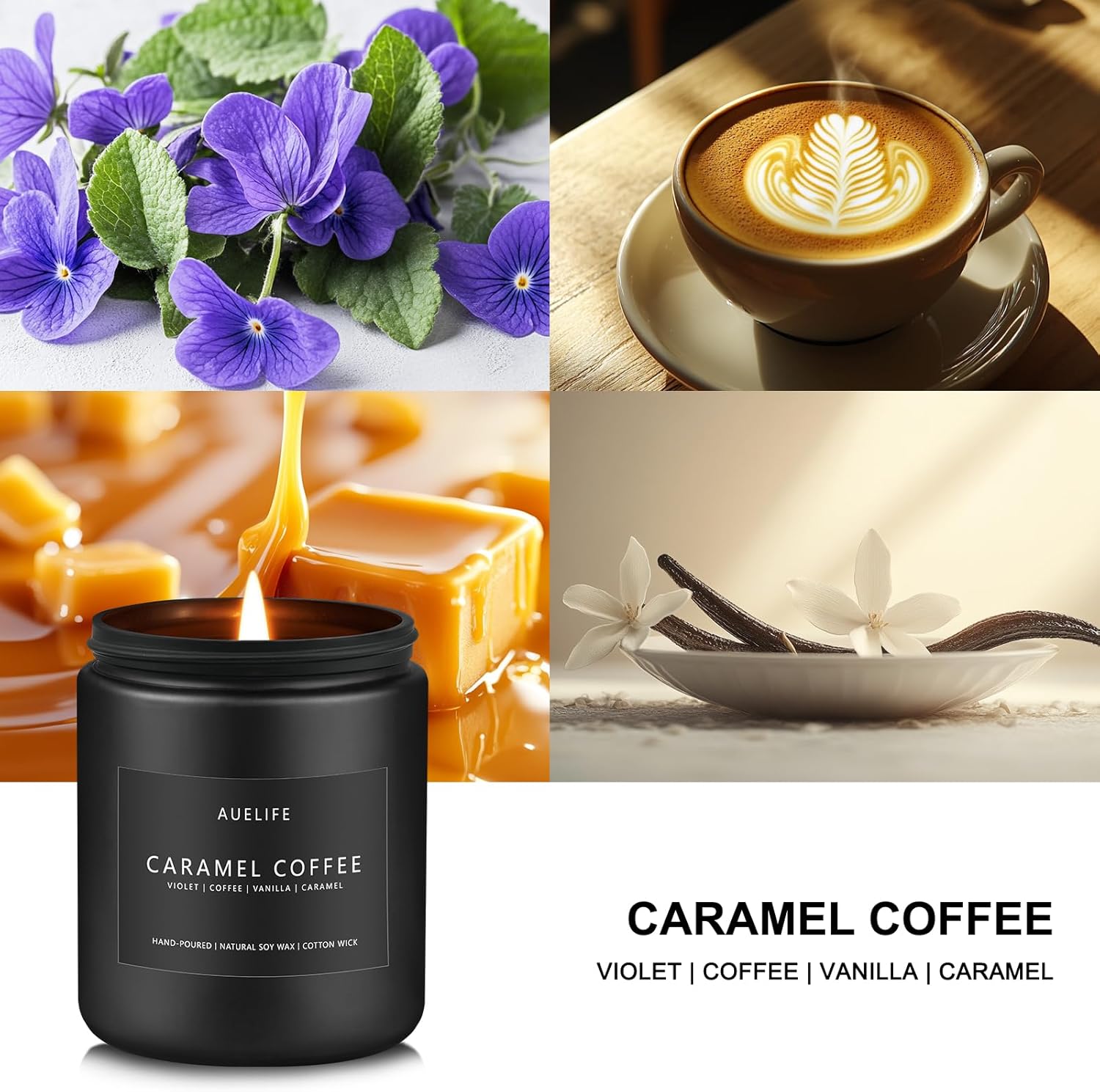 Caramel Coffee Candle | Men Scented Candles for Home, Candles Gifts for Women Men - Soy Candle for Home Scented - Aromatherapy Gifts for Men - 7oz 50 Hours Long Burning - Image 2