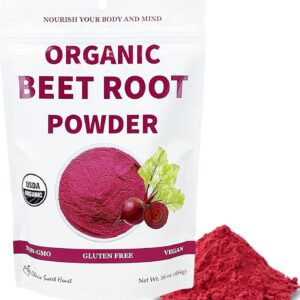 Chérie Sweet Heart Organic Beet Root Powder – Raw, Non-GMO, 1 LB – Natural Energy Boost, Supports Circulation, Detox, & Heart Health – Vegan, Gluten-Free