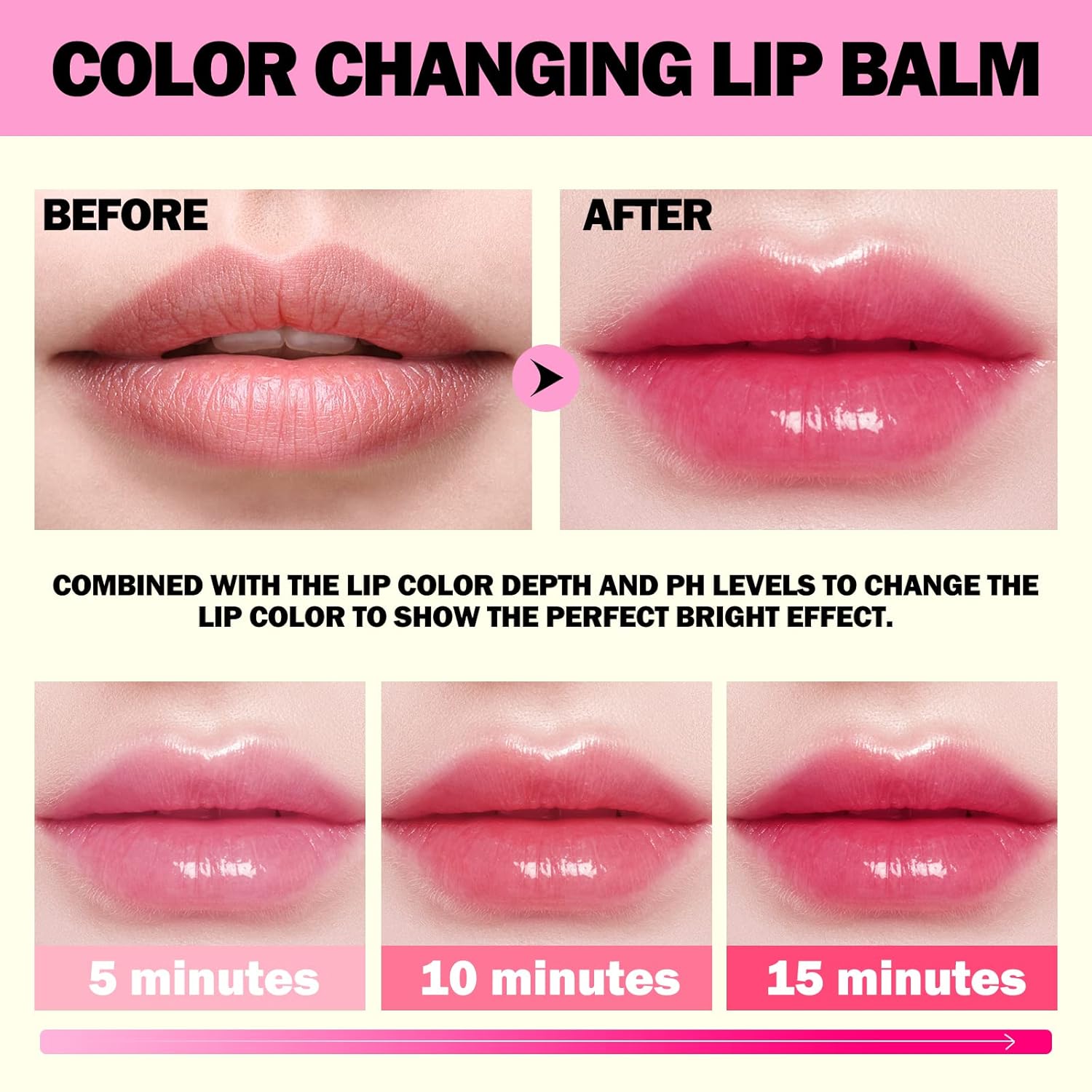 KIMUSE pH Color Changing Flower Lip Balm Long-Lasting Hydrate Plump Formula - Image 4