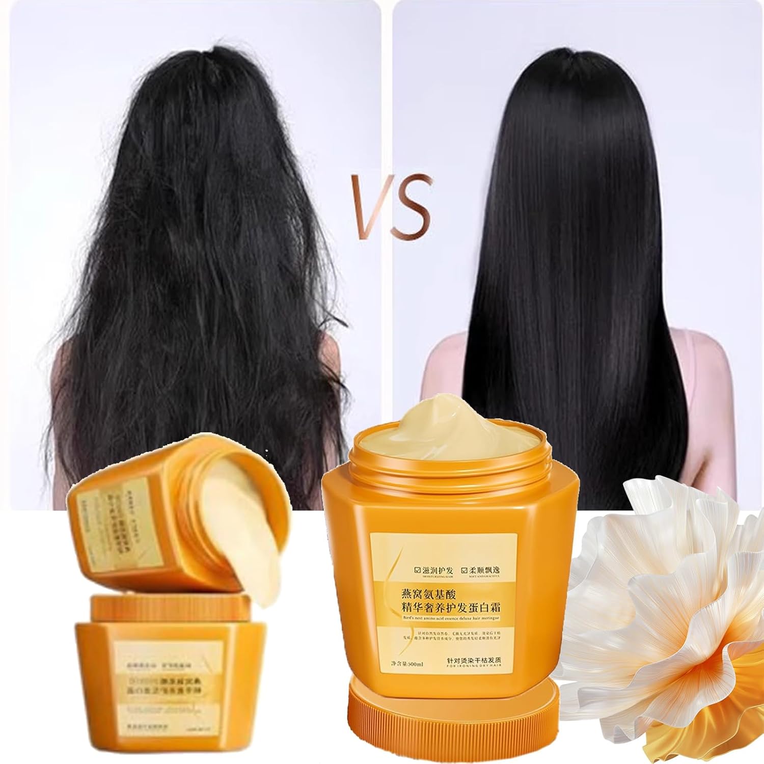 Convictioni Amino Acid Essence Luxury Nourishing Hair Protein Cream,Fleessential Hair Protein Cream,500ml Repairing Essence Hair Mask,Hair Repair Cream for Dry Damaged Hair (1Pc) - Image 3