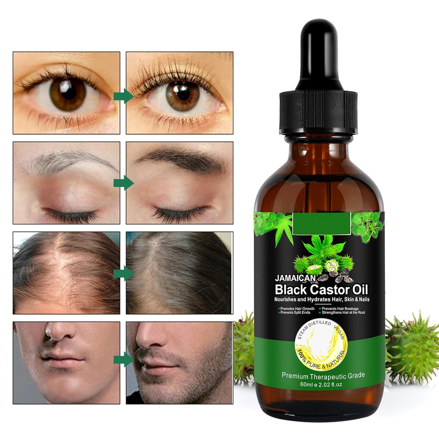 Jamaican Black Castor Oil 100% Pure Cold Pressed 4 oz Hair Skin Moisturizer - Image 3