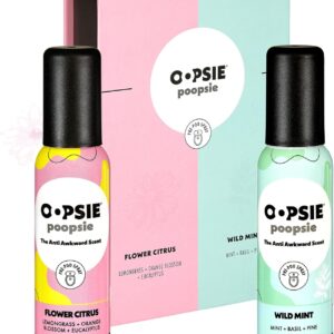 Pre GO toilet spray, discreet & portable original Pre-poo spray to use on the go. Assorted scents Flower Citrus/Wild Mint Toilet Odor Eliminator 2oz bottle Gift Set 2 Pack