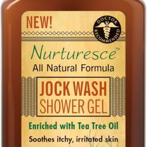 PediFix Nurturesce Jock Wash Shower Gel, 6 Fluid Ounce - Tea Tree Oil Enriched, Anti-Fungal, Soothes Itchy Irritated Skin, Natural Body Wash (Packaging May Vary)