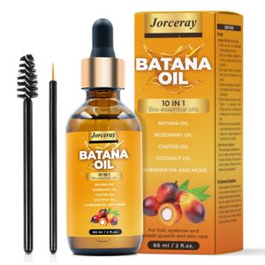 Batana Oil for Hair Growth - 10 in 1 Natural Ingredients Hair Growth Oil from Honduras - Promotes Hair/Eyebrow/Eyelashe Thickness - Soften Hair - Reduce Split Ends - Great for Men Women 2 Fl Oz
