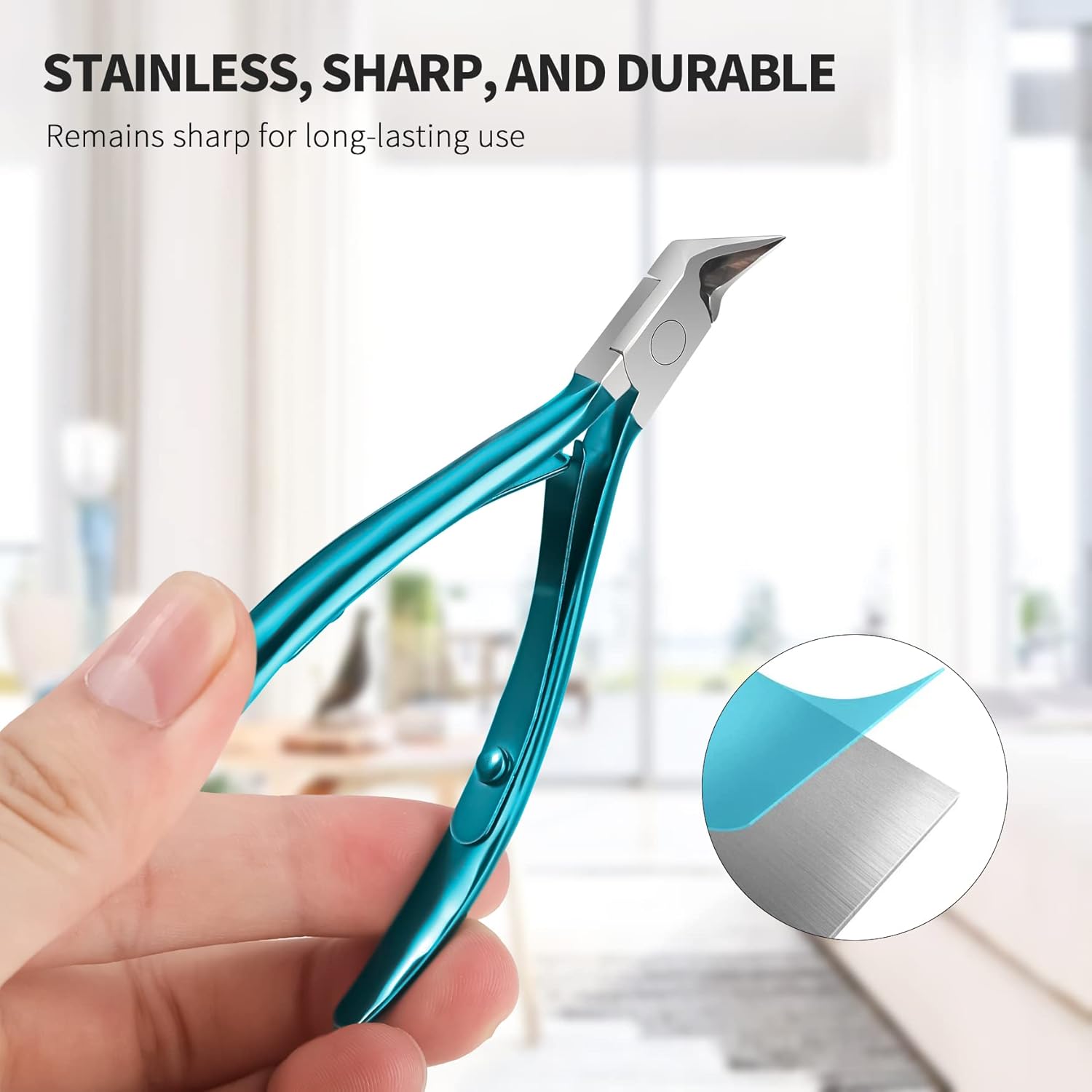 FERYES Toenail Clipper Straight Blade for Ingrown and Thick Nails - Stainless Steel and Sharp Pointed Tip Ingrown Nail Clipper – Wide Jaw Toe Nail Cutter Podiatry Tool - Image 4