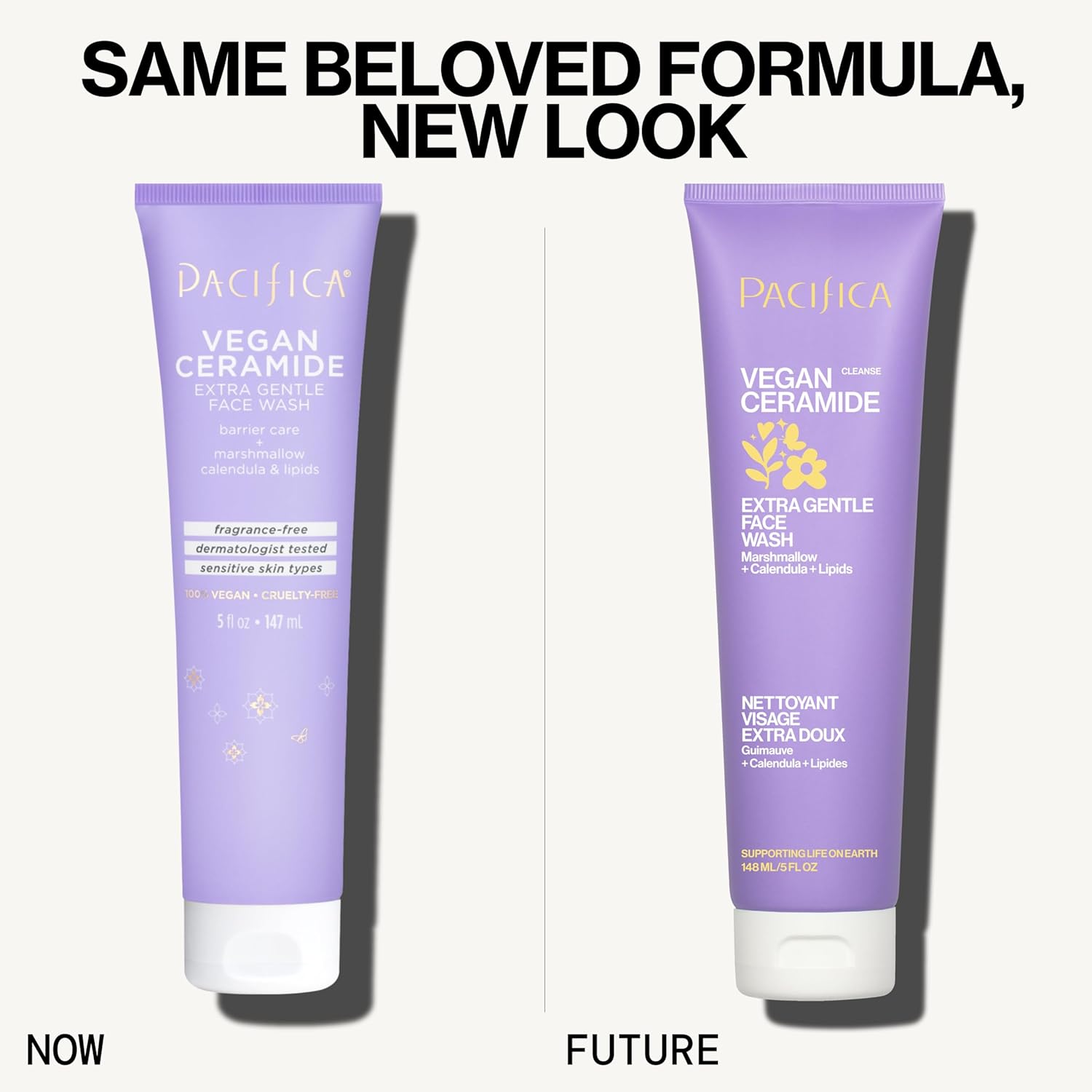 Pacifica Face Wash for Sensitive Skin Facial Cleanser Vegan Ceramide Barrier Repair Extra Gentle for Daily Fragrance Free for Sensitive Skin, Clean Beauty, Vegan & Cruelty-Free Dermatologist Tested - Image 3