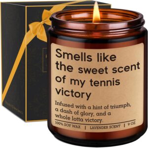 GSPY Scented Candle - Tennis Gifts for Women, Men - Funny Sports Themed Accessories Gifts for Tennis Players, Lovers - Funny Graduation, Fathers Day, Birthday Presents for Boy, Him, Female, Mom, Dad