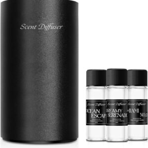 Waterless Essential Oil Diffuser Starter Kit - No Water Needed, Battery Operated Mini Scent Air Machine, Included 3x20ML Essential Oils, Portable Aromatherapy Diffuser for Home & Car & Office, Black