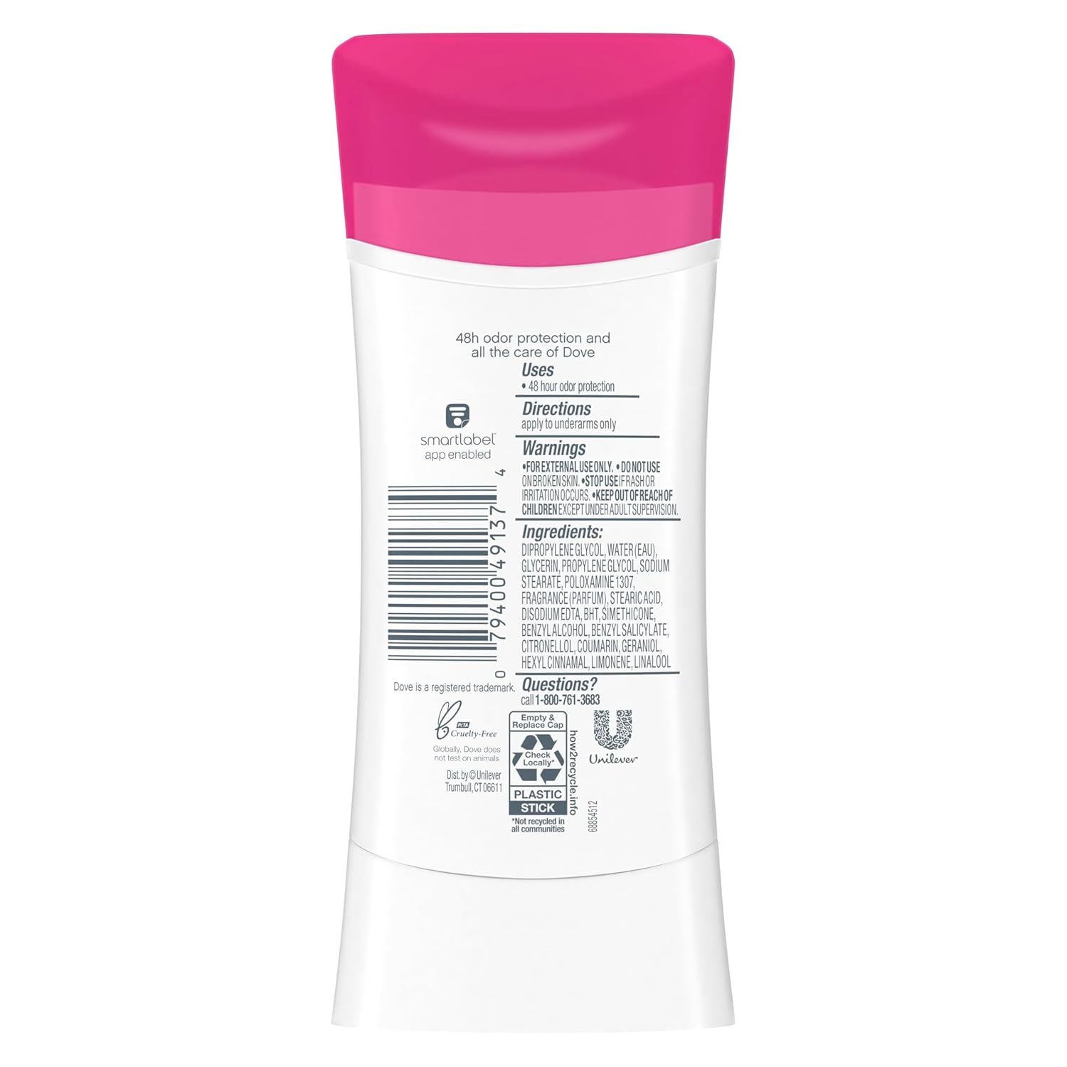 Dove Teens Deodorant Stick Strawberry Sparkle, for gentle underarm care, 48-hour odor protection and aluminum free deodorant, 2.6 oz (Pack of 2)