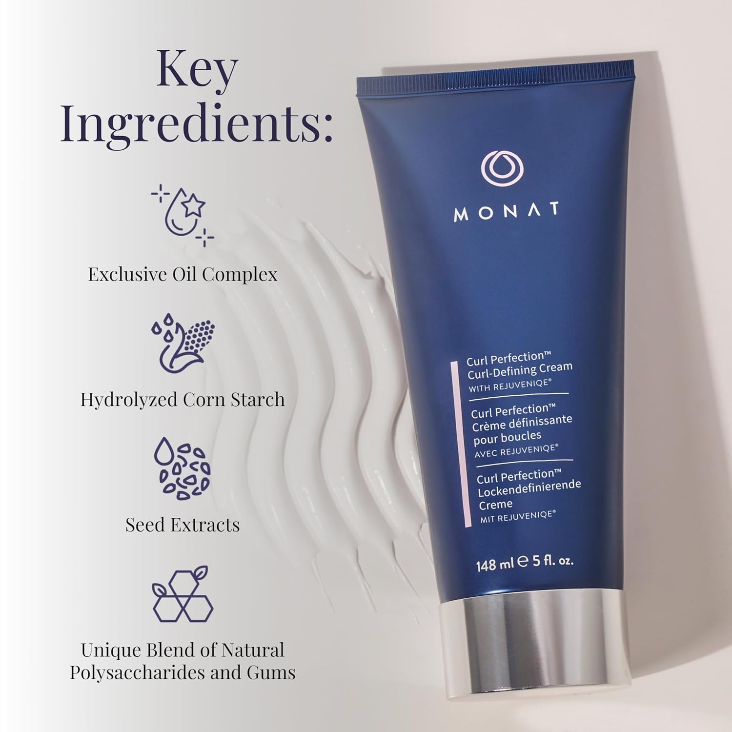 MONAT Curl Perfection Cream 148ml for Bouncy, Frizz-Free, Moisturizing Leave-In Curls - Image 4