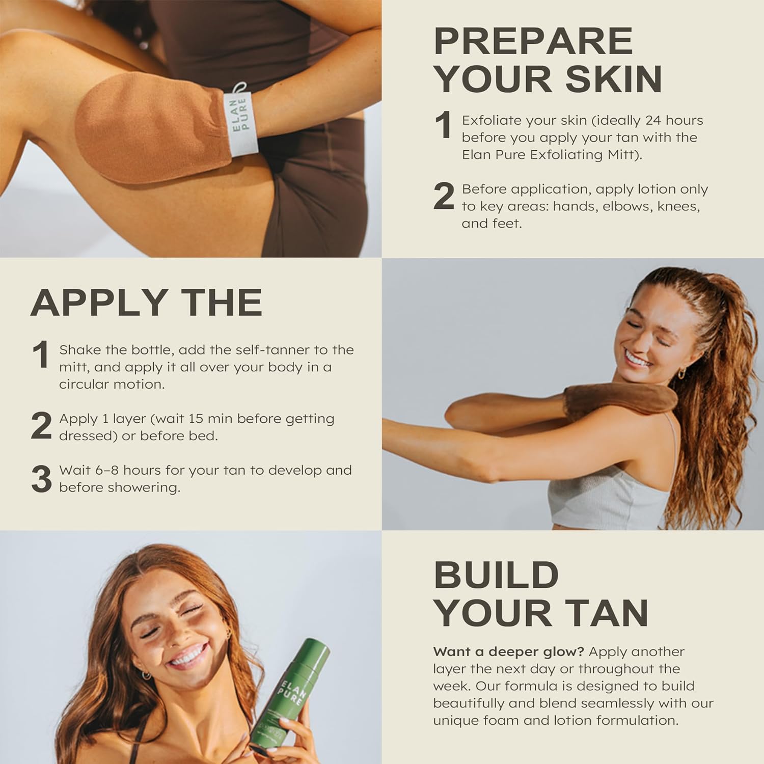 Non Toxic Self Tanner - Organic Tanning Foam - Long Lasting Natural Looking Tan - Streak Free Smooth Application - Plant Based Ingredients - Vanilla - Image 6